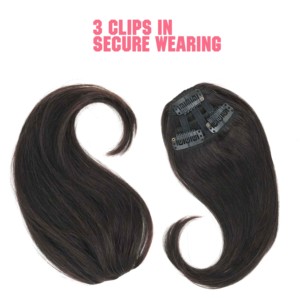 Frange con Clip in <span class=keywords><strong>Capelli</strong></span> Umani Brasiliani Remy 100% Pre-Incollati, Marrone Scuro Francese, <span class=keywords><strong>Extension</strong></span> per Donne, Prezzo di Fabbrica - Product Image 4