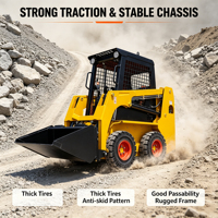 Mini-chargeuse compacte sur chenilles durable avec godet hydraulique EPA pour travaux agricoles - Excellent prix