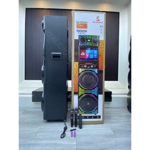 Portable Dual 12inch Professional <b>Speaker</b> Outdoor FM RGB LED TF <b>USB</b> Party Battery/AC Powered Home CH-2122AV <b>Speaker</b> With Microph - Product Image 3