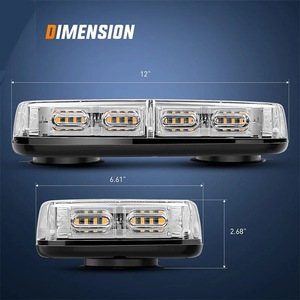 ไฟสโตรบติดหลังคา 48 LED พร้อมฐานแม่เหล็ก สี<span class=keywords><strong>ขา</strong></span>ว เหลือง น้ำเงิน แดง สำหรับรถ 12/24V สำหรับรถ<span class=keywords><strong>ไถ</strong></span>หิมะ รถก่อสร้าง - Product Image 2