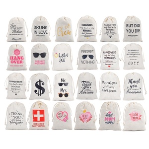 Bolsa Grande de Lona con Cordón y Logotipo, Bolsas de Muselina Reutilizables con Cordones para Compras y Almacenamiento, Bolsas de Lona de Algodón Natural - Product Image 1