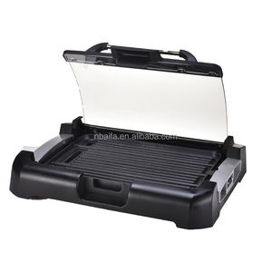 Aifa Gril réversible <span class=keywords><strong>2</strong></span> en 1 et plaque chauffante thermostat réglable avec couvercle en verre amovible - Product Image 1