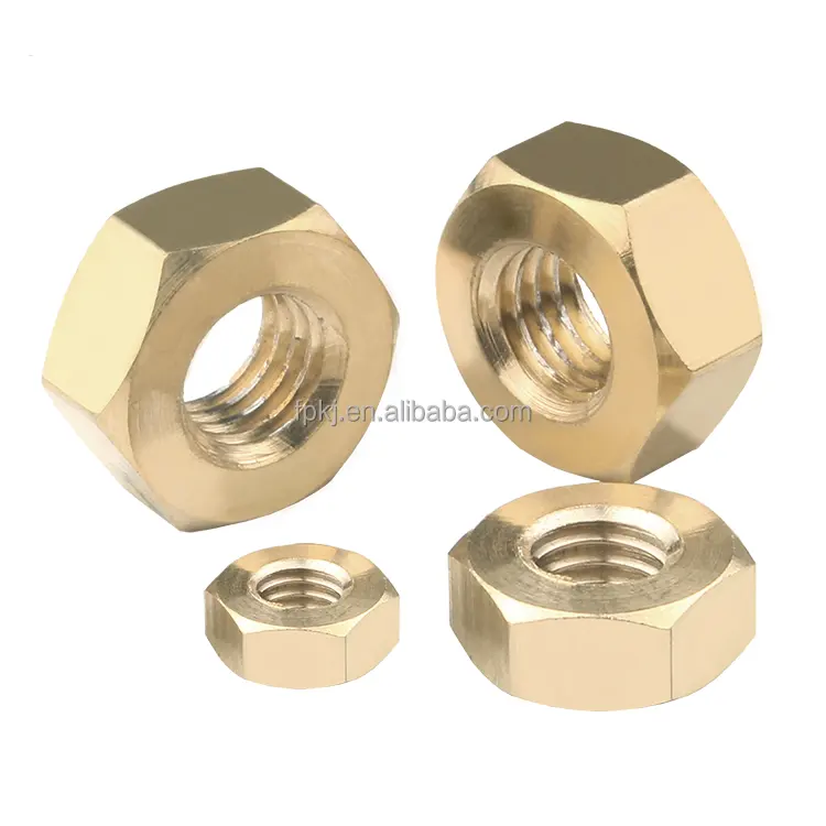 China factory manufacture m3 m4 m5 M6 M8 m12 metal bolts and brass hexagon nuts hex nut Brass Nut