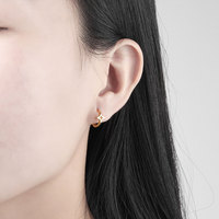 Élégantes boucles d'oreilles créoles étoile en argent sterling S925 plaqué platine or 18 carats, bijoux cadeau pour femme