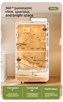 Grande cage à perroquets multifonctionnelle, villa à double étage, cage à oiseaux mobile pour l'élevage, volière métallique spacieuse, facile à nettoyer pour ara