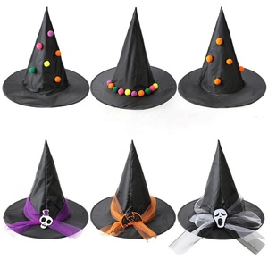 Chapeau de Sorcier Noir Fait Main pour Halloween 2026 – Costume de Sorcière Cosplay pour Enfants et Adultes – Meilleure Vente - Product Image 1