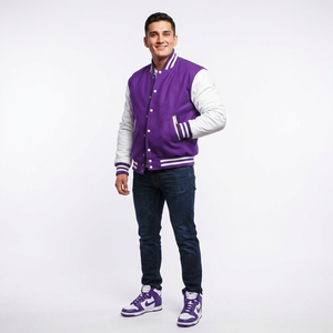 Blouson de baseball universitaire personnalisé 2025 pour hommes – Vente chaude, broderie de logo, style décontracté avec lettrage et tissu en toile - Product Image 1