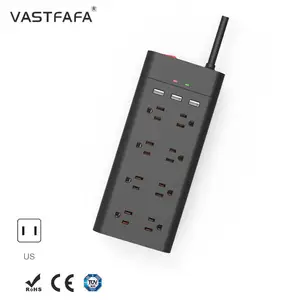 Vastfafa US surge protector socket overvoltage protection regular us waterproof socket and plug