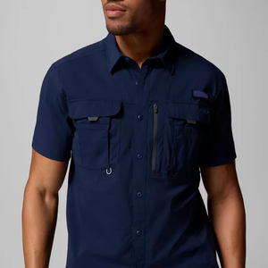 Sudadera con capucha y cremallera de 1/4, ligera, con botones, personalizada, de alta gama, al por mayor, tipo crop, camisa de pesca con botones personalizada al por mayor - Product Image 4