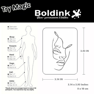 Tatuaje Temporal de Tinta Jagua, Diseño Abstracto Realista Personalizado de Boldink, Resistente al Agua y de Larga Duración (2 Semanas) - Product Image 4