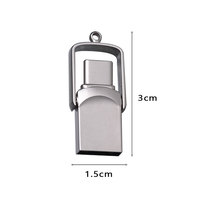 Mini Memoria USB de 128 GB con Interfaz USB de Alta Velocidad OTG Tipo-C 3.0, Unidad Flash de 64 GB, Memoria USB Metálica 2.0 de 1 GB, 2 GB, 4 GB, 8 GB, 16 GB, 32 GB