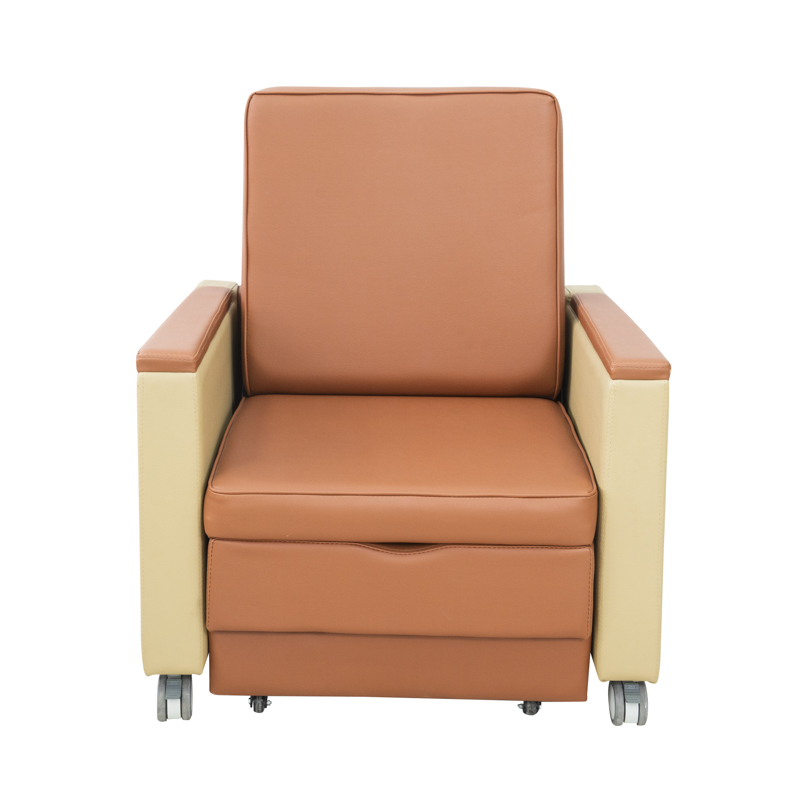 MN-PHY007 Medical Accompany Chair With Wheels Hospital Rome Furniture Metal Adjustable Foldable