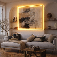 Grande Peinture Murale Décorative Abstraite Moderne de Luxe en Toile Beige, Faite à la Main, Non Encadrée, pour Salon