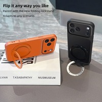 Étui de téléphone portable antichoc à texture litchi avec support rotatif pour iPhone 17 Pro Max 16 15 14 13 12 11 Pro Max