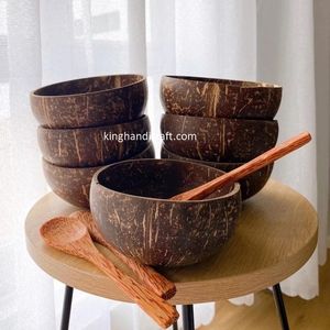 Bol artisanal en coquille de noix de coco naturelle, écologique, durable, léger et réutilisable pour smoothies, salades d'acai, riz et desserts - Product Image 2