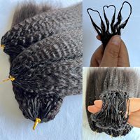 Extensions de cheveux humains 100% vierges bruts, texture Kinky Straight, pour tressage au crochet, sans nœuds, pré-séparées, texture Yaki Straight, effet plume