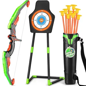 Toy Bow e Arrow Archery LED Light Up Meninas Meninos Toy Set Para Crianças com 10 Ventosa Arrows e Alvo Indoor Outdoor Brinquedos