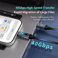 Kabel USB4 240W PD Tipe-C 1m Konduktor Tembaga Murni Selubung Nilon 40Gbps 8K 60Hz 5A Pengisian Cepat IOS Kamera Printer Scanner