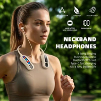 Auriculares Inalámbricos Ergonómicos Premium con Banda para el Cuello, Audio de Alta Resolución, Modo Karaoke, BT6.0, Batería de 100H, Pantalla Digital, ENC, IPX4, Deportivos