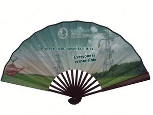 Éventails pliables portables en bambou et tissu, peints sur mesure, style chinois, pour mariages et festivals - Product Image 5