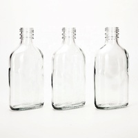 Bouteille en verre plate classique exquise et portable VISTA transparente de 125 ml/175 ml/200 ml/375 ml avec bouchon à vis pour la tequila