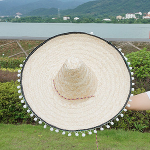 MADESHINE-Chapeau de paille de carnaval à rayures pour adulte, <span class=keywords><strong>sombrero</strong></span> mexicain pour fête et déguisement, fournitures pour déguisements sud-ouest - Product Image 3
