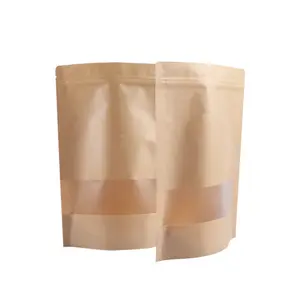 定制标志设计食品级包装袋袋零食立起牛皮纸拉链包装袋，带透明窗口