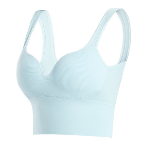 Maglia sportiva senza cuciture Push-Up senza soluzione di continuità da donna Set Top senza reggiseno senza ferretto comoda biancheria intima - Product Image 4