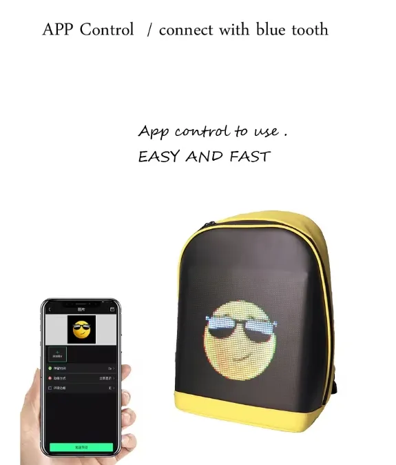 Smart Customized Digital Waterproof P3.91 LED Backpack Advertising Travelling Full Color APP Control Screen