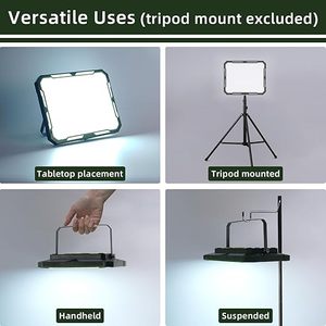 Lampe de camping LED rechargeable 6 modes, blanc chaud, rouge, bleu, stroboscopique, avec support métallique pliable pour la pêche, la réparation et les situations d'urgence - Product Image 5