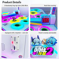 Machine d'arcade Whack-a-Mole à monnayeur pour 2 joueurs, jeu de frappe au marteau pour enfants, adapté aux enfants, divertissement d'intérieur, certifié CE (version anglaise)