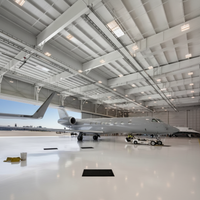 Hangar d'avion préfabriqué en structure légère d'acier au design moderne, atelier en structure d'acier galvanisé, résistant au vent et stable