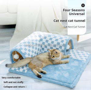 Nido de gato y perro de gran venta 2024, nido de cojín de túnel cálido de otoño e invierno, nido de gato jugable y soñoliento - Product Image 6