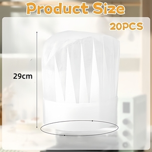 Chapeau <span class=keywords><strong>de</strong></span> chef jetable en papier 29x29cm, casquette <span class=keywords><strong>de</strong></span> cuisine pour la restauration et le service alimentaire - Product Image 2