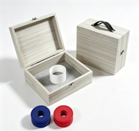 Boîte de jeu de lancer de disques en bois - Portable et légère pour l'intérieur et l'extérieur