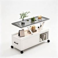 Table basse de salon avec roulettes, table basse noire, table d'appoint de rangement moderne, fabrication OEM