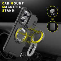 Coque de téléphone magnétique antichoc pour OPPO A6 Pro en TPU+PC avec cadre de protection de l'appareil photo au design de luxe électroplaqué