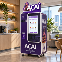 Distributeur automatique de crème glacée à l'açaï avec service automatique, paiement sans espèces et gestion des données à distance