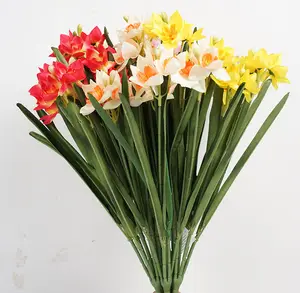 Real Touch 7 Zweige künstliche Orchidenblumen Nissenblumen für Zuhause Hotel Hochzeitsdekoration