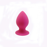 Grand Plug Anal en Silicone avec Base à Ventouse Stable Rose Noir Jouet Adulte Imperméable pour Jeu Anal