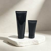 Tube cosmétique compressible en PE noir imprimable avec bouchon à vis 30ml 50ml 100ml 150ml 200g Emballage vide pour crème de soin et nettoyant HY