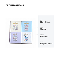 Cuaderno Mini Cuadrado A7 con Diseño de Cachorro de Dibujos Animados, con Bolígrafo, Páginas en Blanco, 100 Hojas, 80GSM, Bloc de Notas de Bolsillo, Papelería Escolar al por Mayor