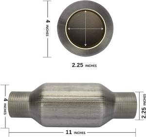 通用型 <span class=keywords><strong>2</strong></span>.5 英寸高流量催化转换器，旋转式不锈钢，400 CPSI，欧 4 5 高性能排气升级版 - Product Image 2