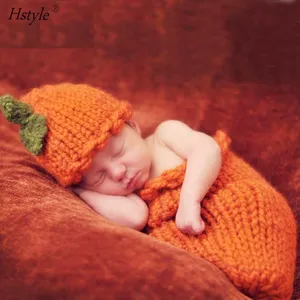 Accessoires Photo pour nouveau-né, garçon et fille, tenues de séance Photo, tricot au Crochet, sac de chapeau de citrouille d'halloween, accessoires de photographie A088