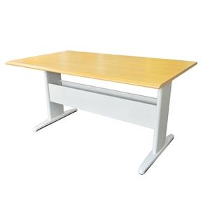 Mesa de Lectura para Biblioteca, Muebles de Biblioteca Escolar, Escritorio y Silla de Lectura de Acero y Madera para Sala de Conferencias y Capacitación - Product Image 3