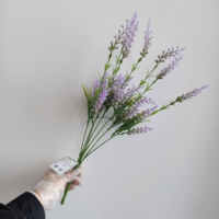 J-05232 grosir bunga buatan Lavender 7 dahan tanaman plastik Dekor pernikahan bunga