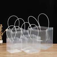 Sac à main transparent en PP, recyclable, à fond carré, avec impression offset pour l'emballage de cadeaux de vacances