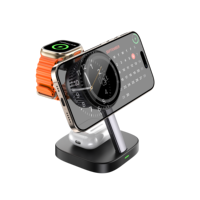 Nouveau Style 25W chargeur sans fil magnétique à refroidissement actif 3 en 1 chargeur QI2.2 haute vitesse pour IPhone/montre/écouteur