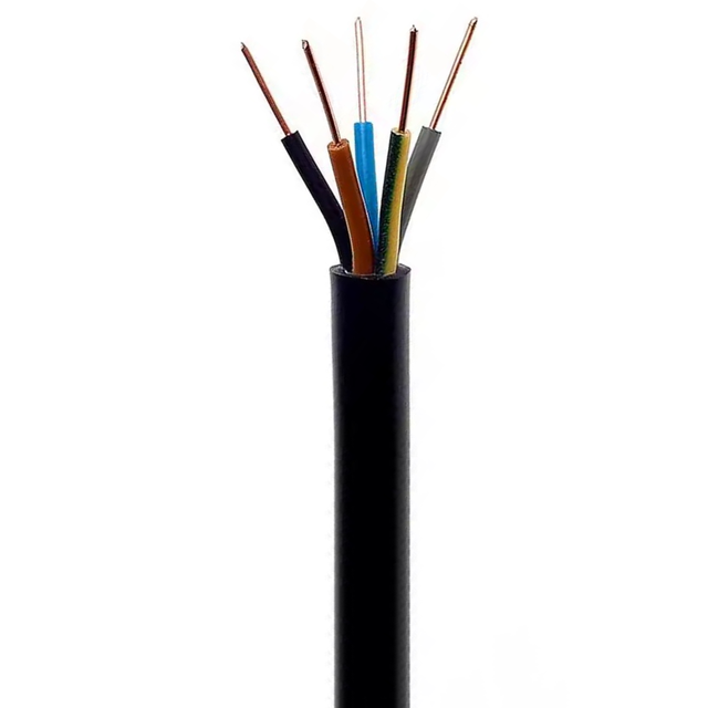 5 Core YDY NYM-J NYY-J Electrical Mains Power Cable, 1.5Mm², Black PVC Sheath for Transformer Stations, Electric Power Plants