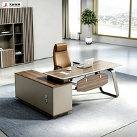 JIUSHUN Mobilier de bureau commercial, Table de direction de luxe pour PDG, Bureau de direction moderne haut de gamme
